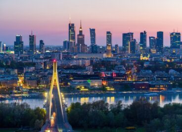 Nocna panorama Warszawy